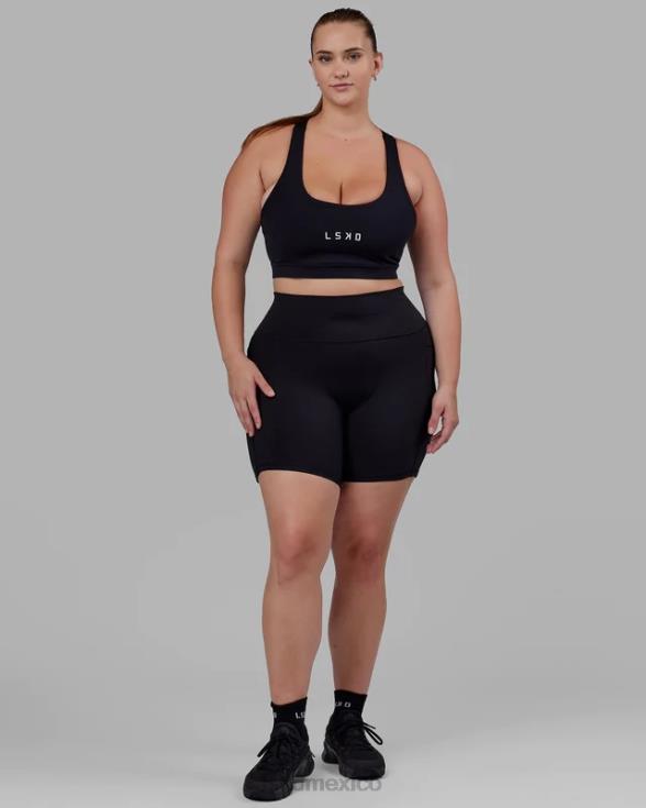 sujetador deportivo rep con logo pequeño - negro-blanco mujer LSKD VP42D29 vestir