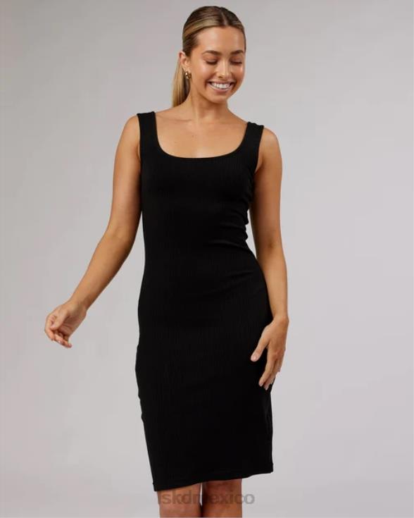 vestido de canalé rory - negro mujer LSKD VP42D505 vestir