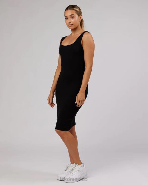 vestido de canalé rory - negro mujer LSKD VP42D505 vestir