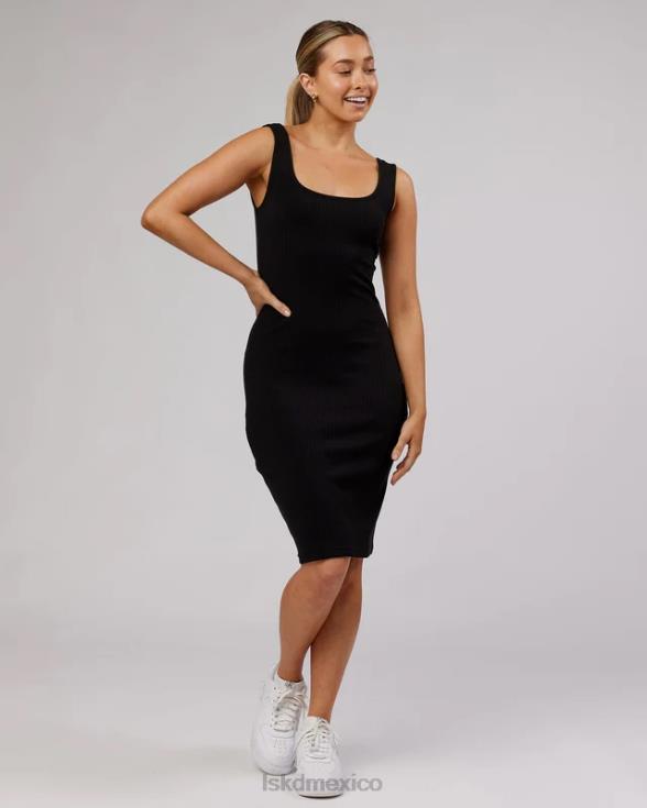 vestido de canalé rory - negro mujer LSKD VP42D505 vestir