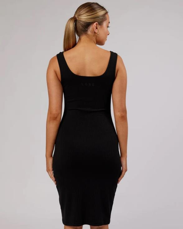 vestido de canalé rory - negro mujer LSKD VP42D505 vestir