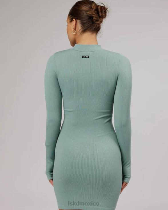 vestido minimalista de canalé sin costuras - frost mujer LSKD VP42D506 vestir