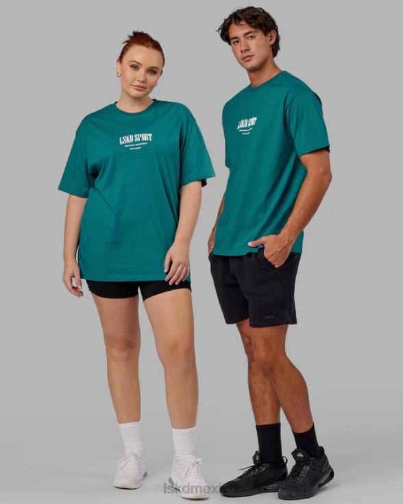 Camiseta estándar pesada de gran tamaño - Deep Lake unisexo LSKD VP42D322 vestir