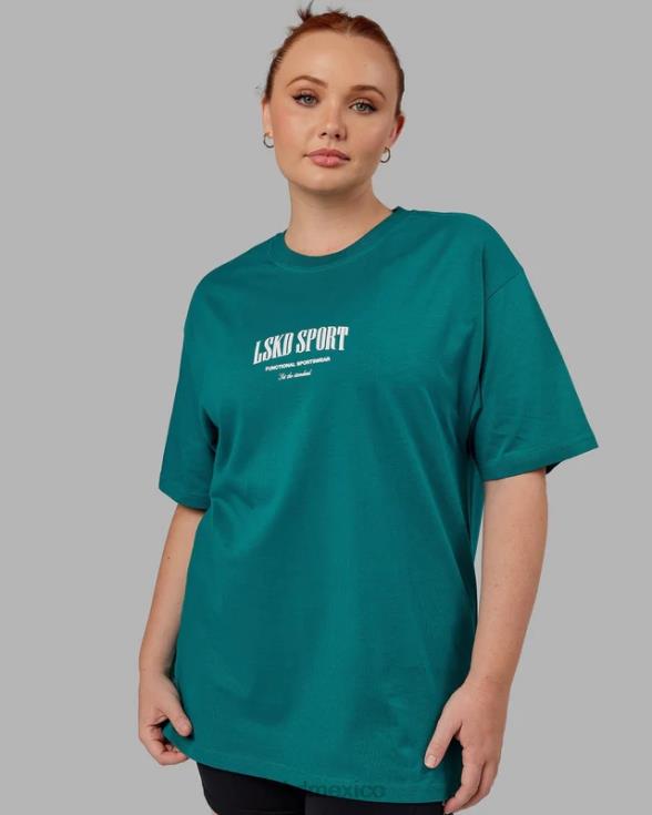Camiseta estándar pesada de gran tamaño - Deep Lake unisexo LSKD VP42D322 vestir