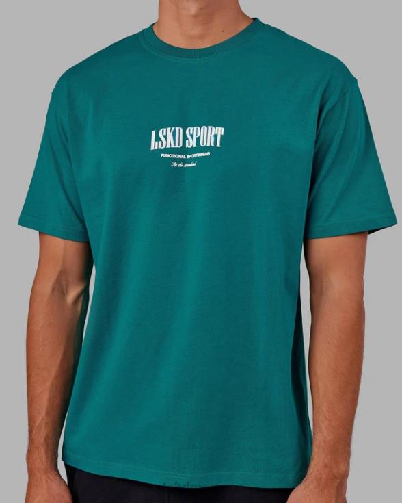 Camiseta estándar pesada de gran tamaño - Deep Lake unisexo LSKD VP42D322 vestir
