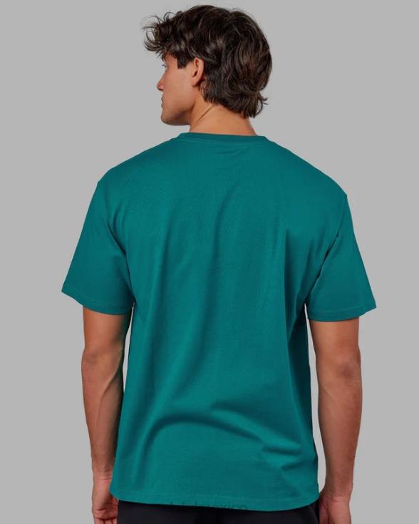 Camiseta estándar pesada de gran tamaño - Deep Lake unisexo LSKD VP42D322 vestir