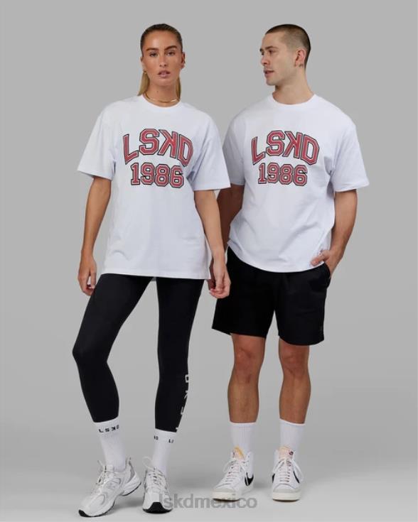 Camiseta extragrande Alumni Heavyweight - blanco-rojo unisexo LSKD VP42D330 vestir