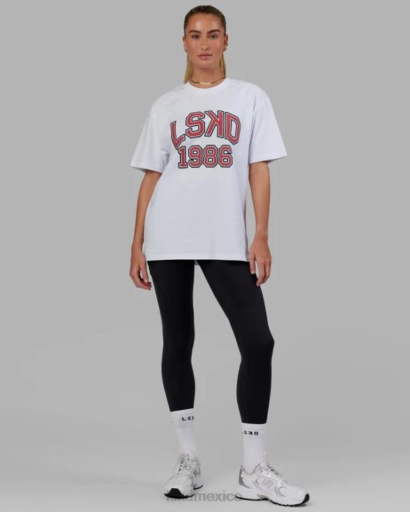 Camiseta extragrande Alumni Heavyweight - blanco-rojo unisexo LSKD VP42D330 vestir