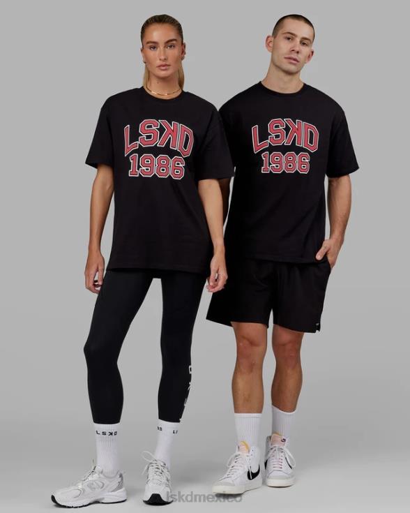 Camiseta extragrande Alumni Heavyweight - negro-rojo unisexo LSKD VP42D329 vestir