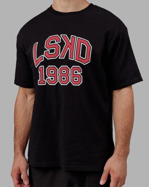 Camiseta extragrande Alumni Heavyweight - negro-rojo unisexo LSKD VP42D329 vestir