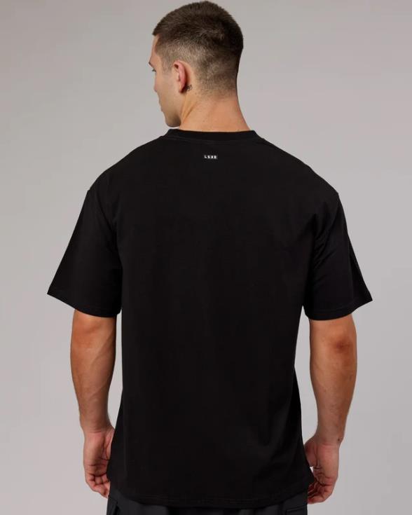 Camiseta extragrande Capsule Flxcotton - Negro unisexo LSKD VP42D238 vestir