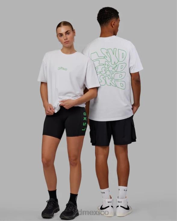 Camiseta extragrande Mad Happy Heavyweight - Blanco unisexo LSKD VP42D262 vestir