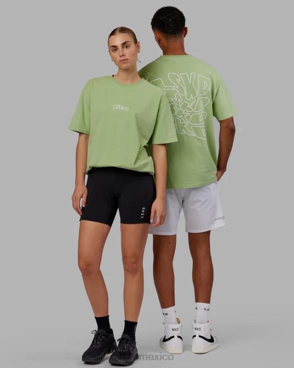 Camiseta extragrande Mad Happy Heavyweight - higo verde unisexo LSKD VP42D256 vestir