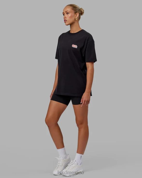 Camiseta extragrande Radiate Heavyweight - Negro unisexo LSKD VP42D243 vestir