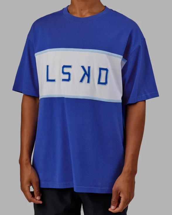 Camiseta extragrande alineada de peso pesado - Power Cobalt unisexo LSKD VP42D257 vestir