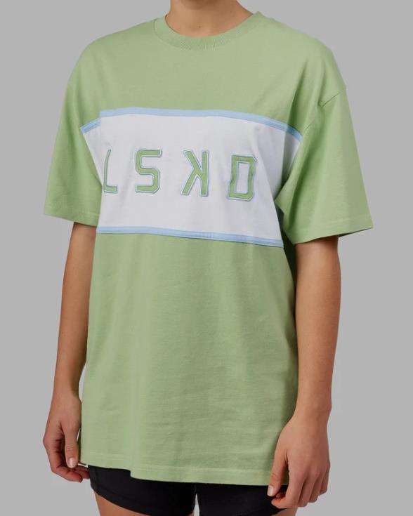 Camiseta extragrande alineada de peso pesado - higo verde unisexo LSKD VP42D248 vestir
