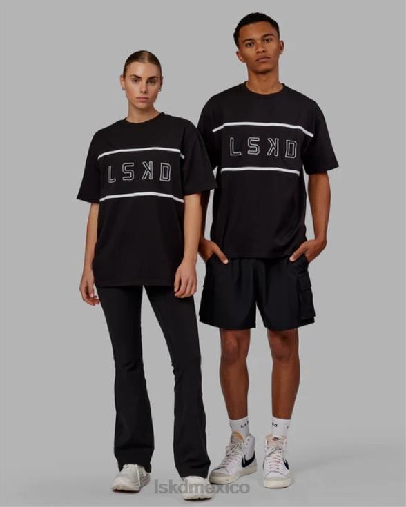 Camiseta extragrande alineada de peso pesado - negro unisexo LSKD VP42D240 vestir