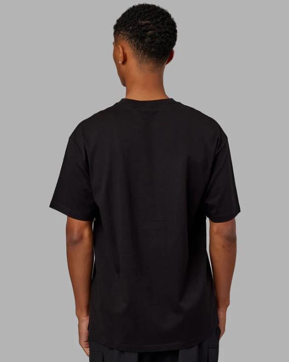 Camiseta extragrande alineada de peso pesado - negro unisexo LSKD VP42D240 vestir