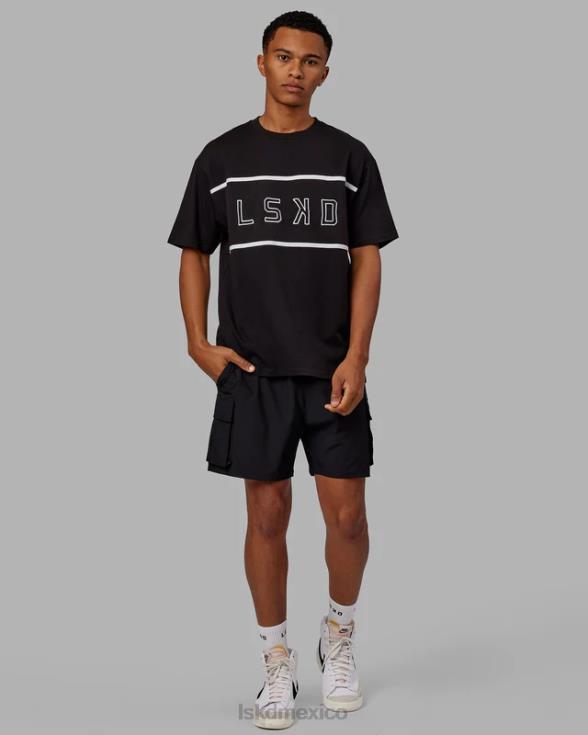 Camiseta extragrande alineada de peso pesado - negro unisexo LSKD VP42D240 vestir