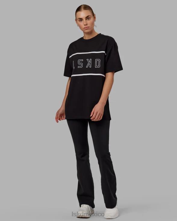 Camiseta extragrande alineada de peso pesado - negro unisexo LSKD VP42D240 vestir