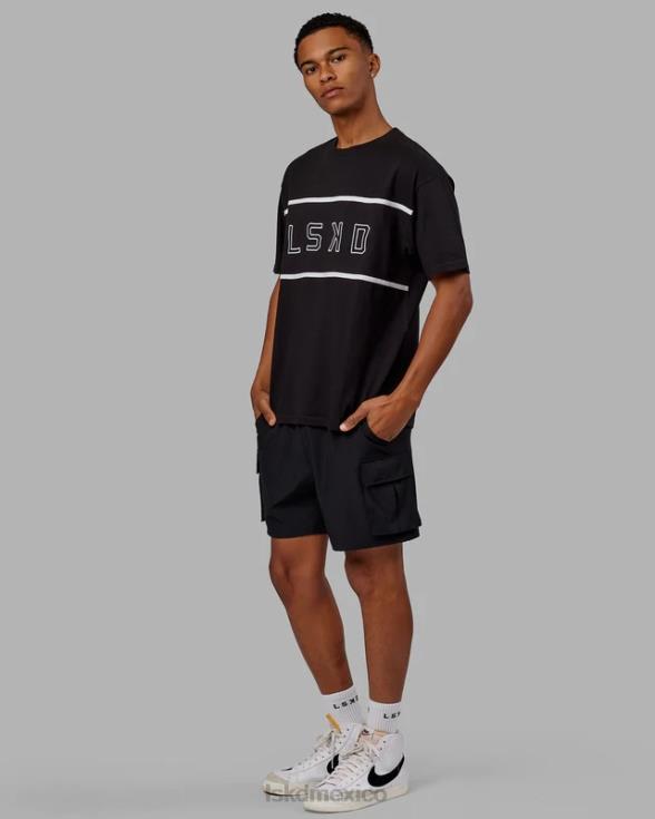 Camiseta extragrande alineada de peso pesado - negro unisexo LSKD VP42D240 vestir