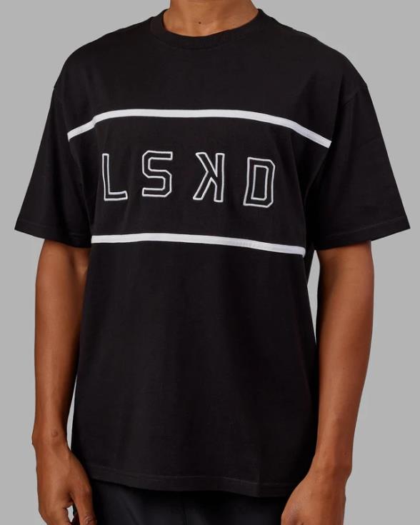 Camiseta extragrande alineada de peso pesado - negro unisexo LSKD VP42D240 vestir