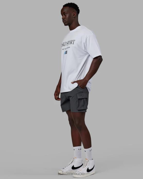 Camiseta extragrande con bandera pesada - blanco unisexo LSKD VP42D299 vestir