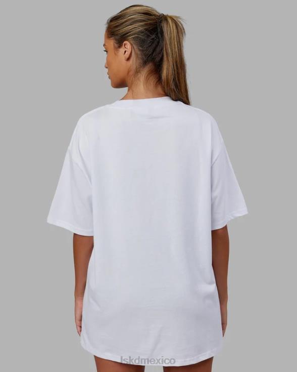 Camiseta extragrande con bandera pesada - blanco unisexo LSKD VP42D299 vestir