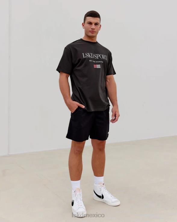 Camiseta extragrande con bandera pesada - nogal oscuro unisexo LSKD VP42D250 vestir