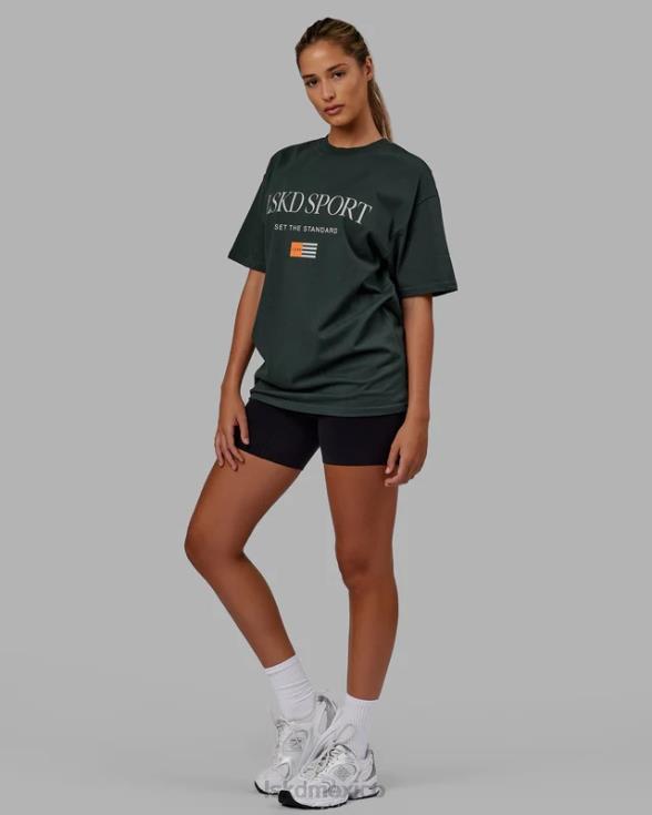 Camiseta extragrande con bandera pesada - verde vital unisexo LSKD VP42D280 vestir