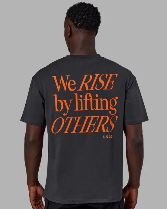 Camiseta extragrande de algodón con elevación - phantom-sweet mandarin unisexo LSKD VP42D253 vestir