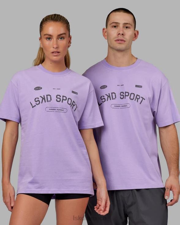 Camiseta extragrande de tiro libre de peso pesado - Peak Purple unisexo LSKD VP42D288 vestir