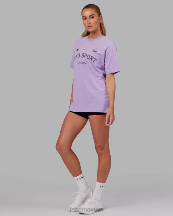 Camiseta extragrande de tiro libre de peso pesado - Peak Purple unisexo LSKD VP42D288 vestir