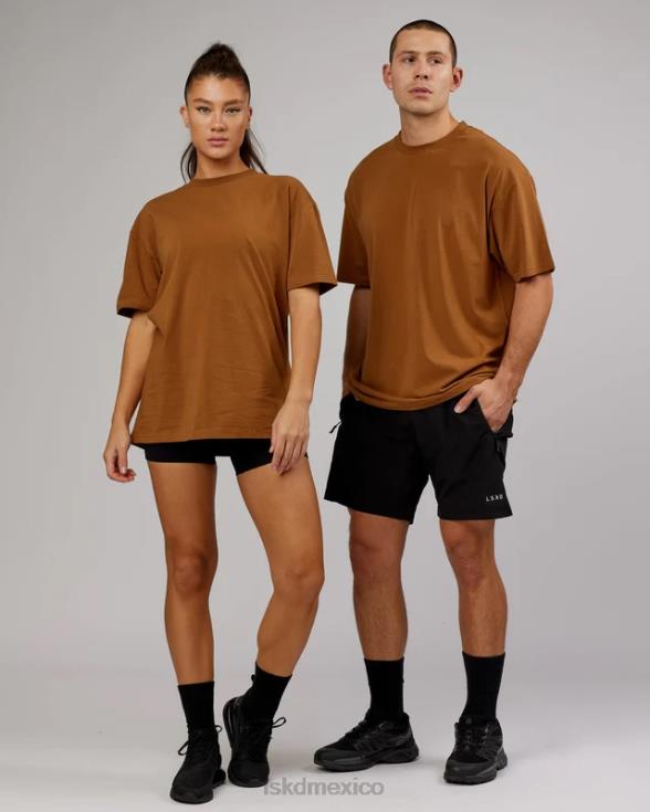 Camiseta ltrd flxcotton oversize - camel unisexo LSKD VP42D314 vestir