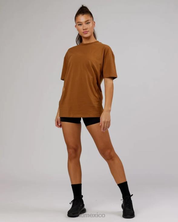 Camiseta ltrd flxcotton oversize - camel unisexo LSKD VP42D314 vestir