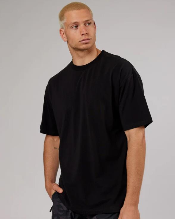Camiseta ltrd flxcotton oversize - negro-negro unisexo LSKD VP42D313 vestir