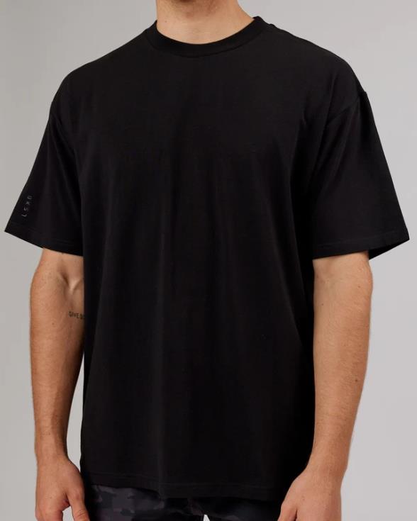 Camiseta ltrd flxcotton oversize - negro-negro unisexo LSKD VP42D313 vestir