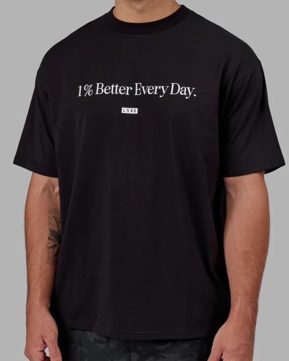 Camiseta oversize 1% mejor flxcotton - negro unisexo LSKD VP42D227 vestir