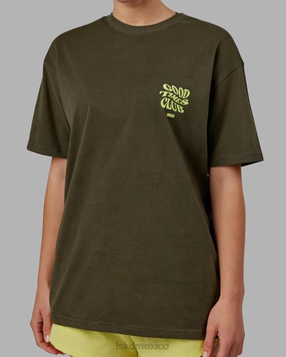 Camiseta oversize Good Times Heavyweight - Forest Night Mint unisexo LSKD VP42D225 vestir