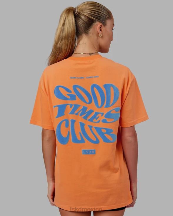 Camiseta oversize Good Times Heavyweight - azul mandarina unisexo LSKD VP42D332 vestir