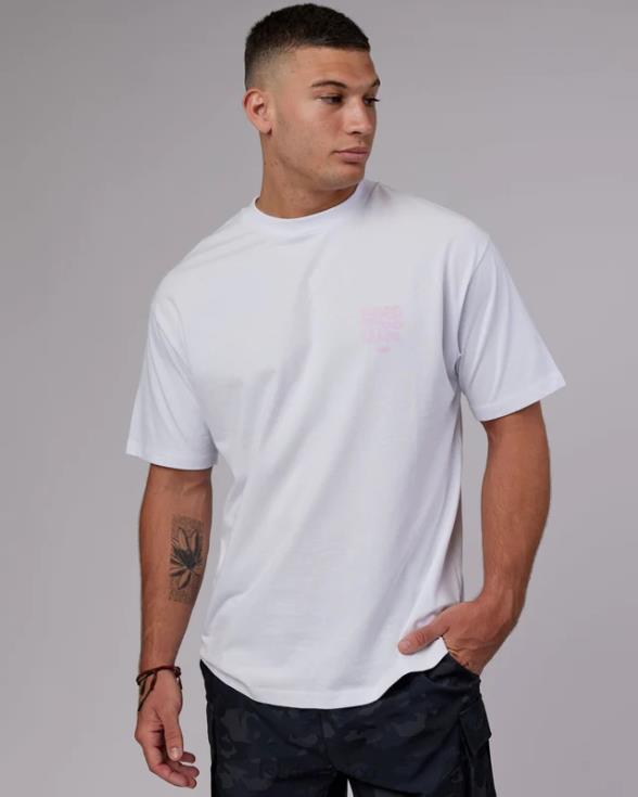 Camiseta oversize Good Times Heavyweight - blanco-rosa pétalo unisexo LSKD VP42D331 vestir