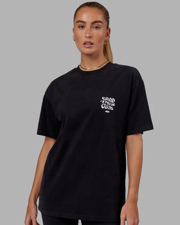 Camiseta oversize Good Times Heavyweight - negro-blanco unisexo LSKD VP42D328 vestir