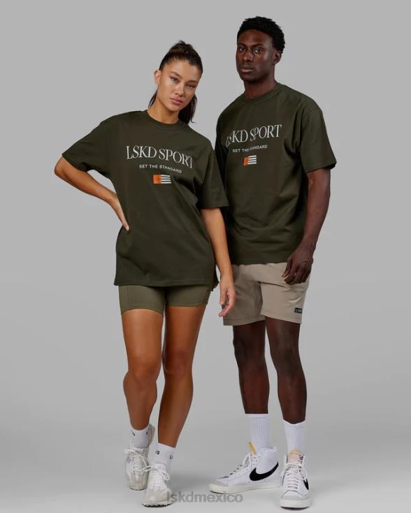 Camiseta oversize con bandera pesada - noche del bosque unisexo LSKD VP42D318 vestir