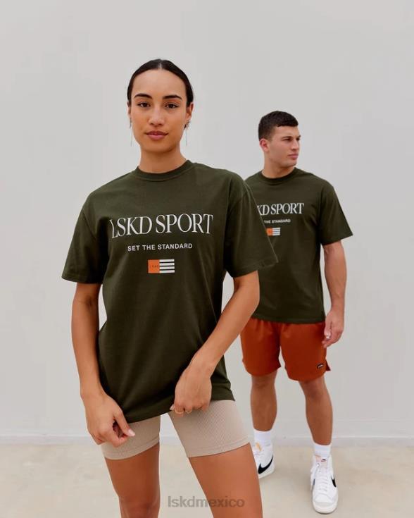 Camiseta oversize con bandera pesada - noche del bosque unisexo LSKD VP42D318 vestir