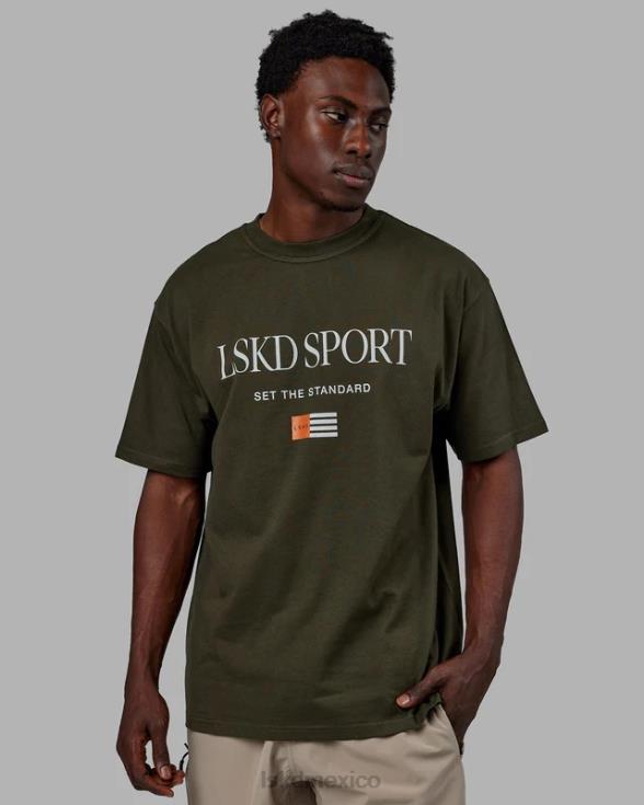 Camiseta oversize con bandera pesada - noche del bosque unisexo LSKD VP42D318 vestir