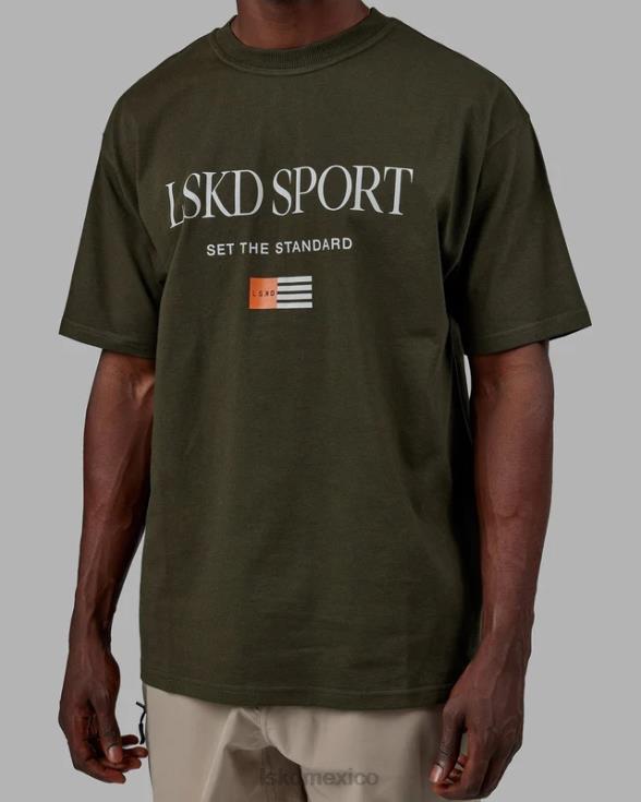 Camiseta oversize con bandera pesada - noche del bosque unisexo LSKD VP42D318 vestir