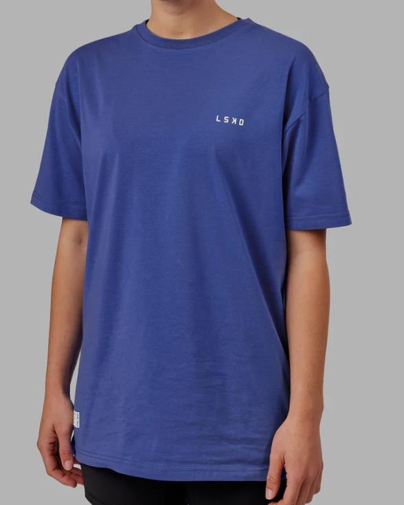 Camiseta oversize vs6 flxcotton - power cobalt-white unisexo LSKD VP42D270 vestir