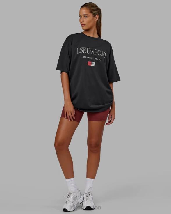 camiseta con bandera pesada de gran tamaño - phantom unisexo LSKD VP42D298 vestir