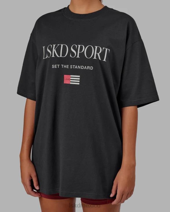 camiseta con bandera pesada de gran tamaño - phantom unisexo LSKD VP42D298 vestir