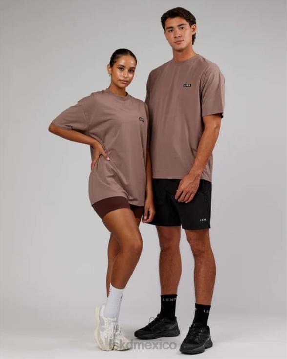 camiseta icónica de flxcotton de gran tamaño - taupe profundo unisexo LSKD VP42D303 vestir